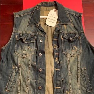 Armless Denim Jean Jacket